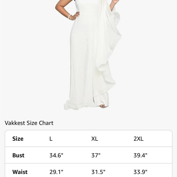 Elegant One-Shoulder White jumpsuit - Picture 4 of 11